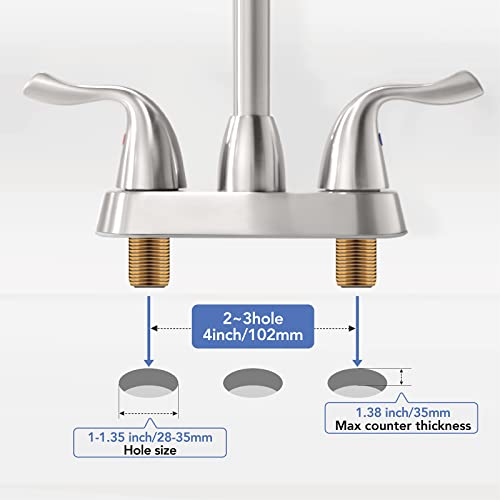 Centerset 4-Inch Utility Sink/Laundry Tub Faucet, With Rotatable Swivel 360° Spout And Threaded End, Chrome Finish With Water Supply Line, Bf025-7-C #TOP6