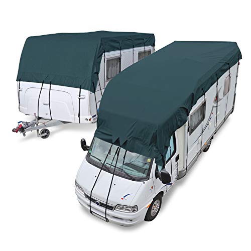 Wohnwagen & Wohnmobil Schutzdach | 9 x 3 m | vierlagig | wintertauglich | Midnight Olive
