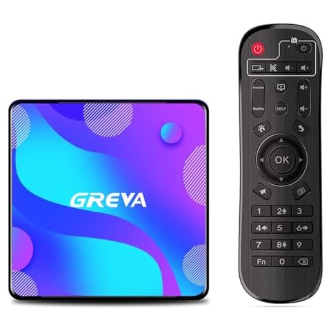 GREVA Android TV Box 11.0 4GB RAM 64GB ROM RK3318, 4K HDR Smart TV Box 2.4G/5G WiFi BT4.1, Streaming Media Player Set Top Box Cover