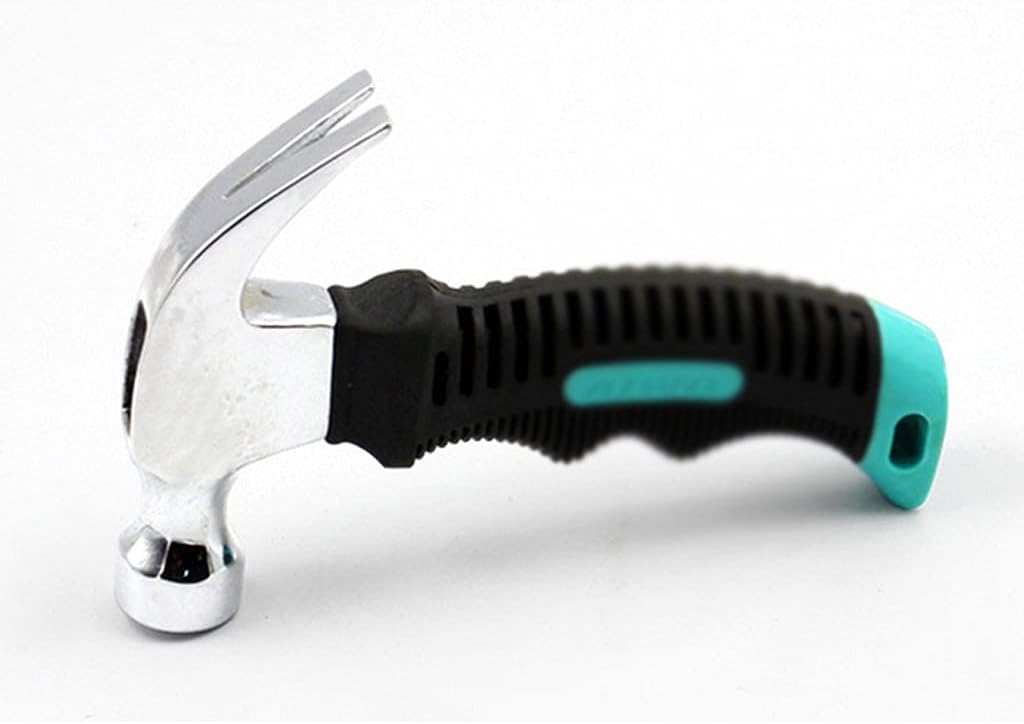 Multifunctional Safety Claw Hammer, Electroplated Polished Surface, Ergonomic Design, Plastic Handle, Portable Tool