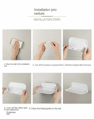 Image of Floating Shelves /Foldable Small Wall /Space Saving Mounted Storage Tray /Easily Expands Wall Spaces Shelves for Bathroom, Kitchen, Office