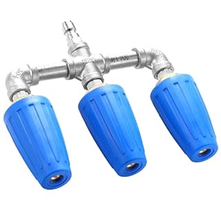 TasuoX Triple Turbo Nozzle Pressure Washer, 3-in-1 Power Washer Turbo Nozzle with 1/4" Quick Connect, 360° Rotating Turbo Nozzle Tip- 4000 PSI, 4-6 GPM, 2.0 Orifice, Blue