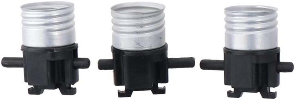 3pcs E26 Push-plug Switch Lamp Holder, LED Bulb Lighting Base, Push Thru on/Off Lamp Socket and Screw Connection Type