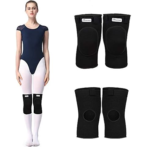 Bezioner Protective Knee Pads Dance Thick Sponge Anti-Slip Collision Avoidance Knee Sleeve for Kids and Adults (Black, M (50-65 kg)) Cover