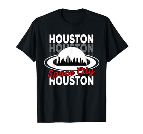 Houston Skyline Silhouette Houston Texas Space City T-Shirt