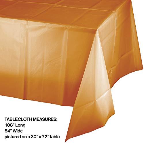 Creative Converting Pumpkin Spice Orange Plastic Tablecloths, 3 Ct #TOP1