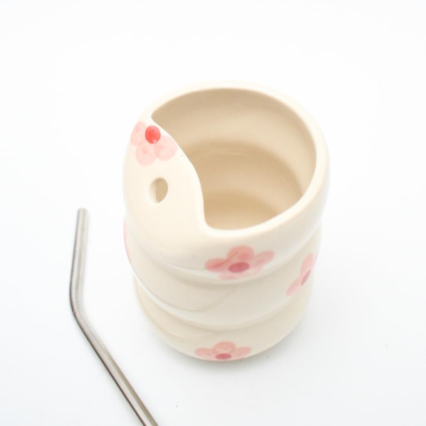 Image of Sip Bubble Tumbler with Straw - Pink Flower