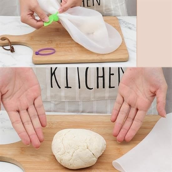 OLLEVRA Büyük Hamur Torbası Silikon Şeffaf Hamur Yoğurma Torbası Ekmek Makarna Mantı Hamuru - Görsel 4