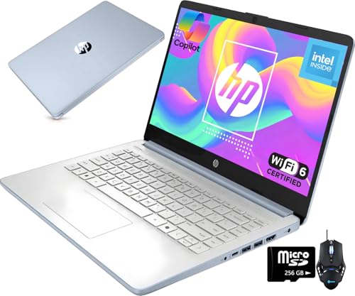 HP (エイチピー) 2025 14インチ 小型ノートパソコン 学生ビジネス用 Intel N150 CPU 14インチ アンチグレア 16GB RAM 384GBストレージ (128GB UFS+256GB MSD) Wi-Fi 6 Copilot AI