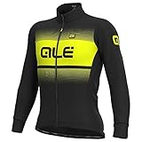 Ale Herren Blend Winter Radtrikot, Black-Fluo Yellow