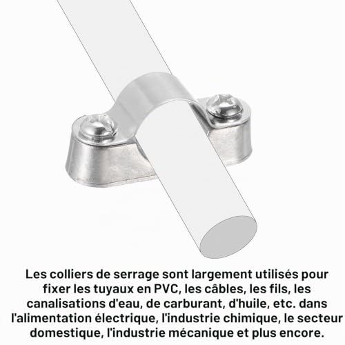Lot de 12 supports muraux pour tuyaux d'un diamètre extérieur de 25 mm - Fixation de tuyau - Collier de serrage pour montage mural/au plafond - Colliers de serrage pour tuyaux d'eau - En métal PVC – vue 3