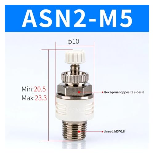Silenciador regulable ASN2-M5 con acelerador de escape integrado 3