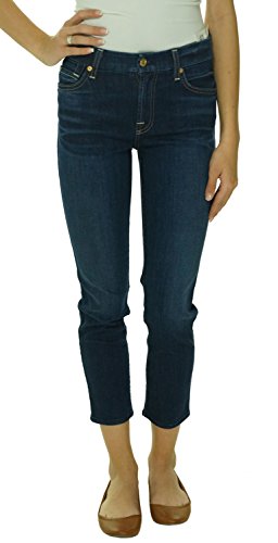7 For All Mankind Women's Kimmie Crop Jean in Lovely Medium Blue