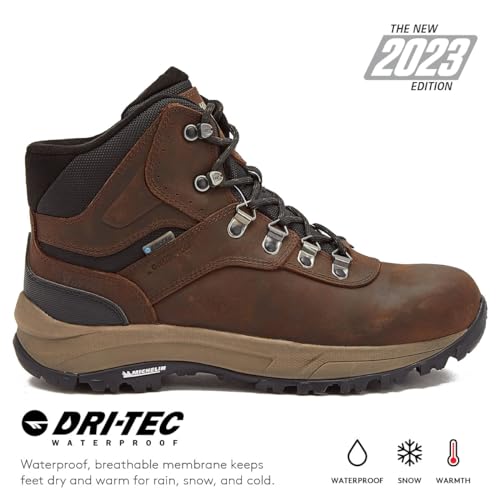 HI-TEC Men's Altitude VI I Waterproof Leather Hiking Boots - Black or Brown, Medium or Extra Wide2