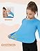 FitsT4 Sports Girls Rash Guard Long Sleeve Swim Shirt UV Protections Sun Shirts Quick Dry Lightweight UPF 50+Tops Blue L