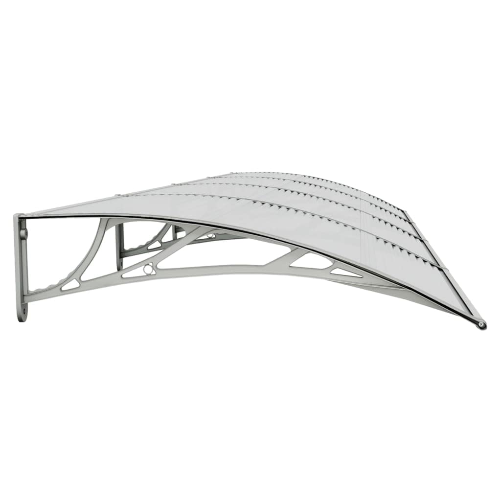 Auvent De Porte Extérieur - Support Aluminium Blanc, Feuille Polycarbonate - 60x170 Cm - Insonorisé, Anti-UV