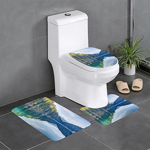 Badematten Set 3 Teilig,Toilettenmatte Set,3Er Badgarnitur Badezimmer Matte Set Dusch Bade Matte Vorleger Teppich 3D…