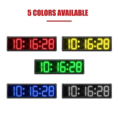 Cronómetro digital LED para exteriores, 6 dígitos, fuente grande de 8 pulgadas, control remoto y por aplicación, resistente al agua IP65, ideal para competencias al aire libre, gimnasios y maratones (Color: Amarillo) miniatura 4
