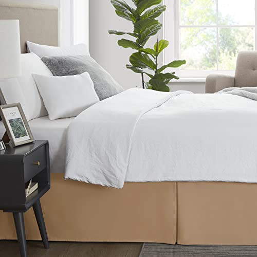 Image of Nestl Light Brown Twin XL Bed Skirt - Twin XL Size Bed Skirt 14 Inch Drop - Brushed Microfiber Bed Skirts - Hotel Quality Pleated Bed Skirt - Shrinkage & Fade Resistant