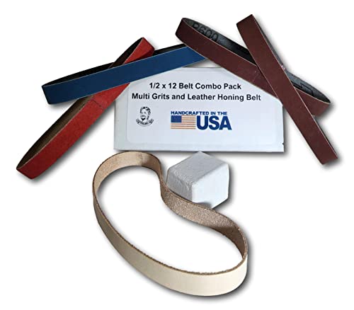 12,7 x 30,5 cm, verschiedene Körnungen und Ledergürtel, Kombi-Packung - passend für Original WorkSharp Cover