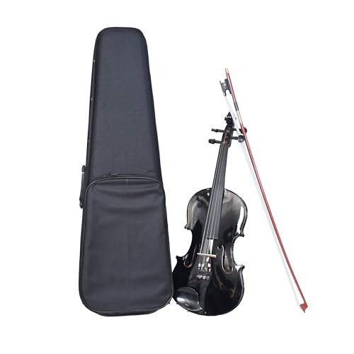 Image of Velvet Strings | 4 /4 Violin With Bow, Rosin, Hard Case V001, for Beginners, Kids and Semi Professionals (Black)