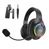 AOC Over-Ear Wireless Gaming Headset with Detachable Noise Cancelling Mic