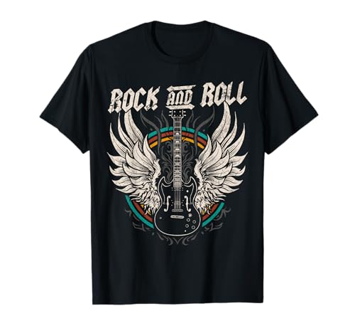 Rock and Roll Guitarra Vintage Rock Music Camiseta