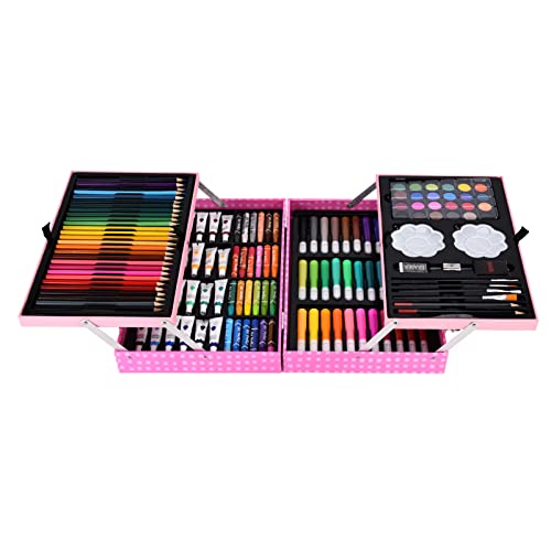 Generic Caja de Arte de Dibujo, Conjunto de Maleta Portátil con Pigmento Seguro Colorido para Pintura Artística de Niños