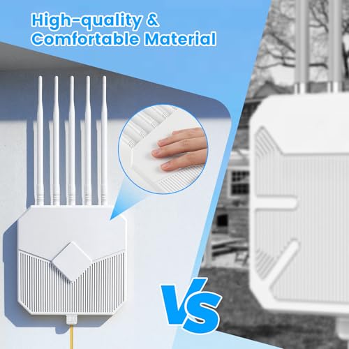 Image of Outdoor WiFi 6 Extender, 2026 AX3000 Long Range Outdoor WiFi Extender Signal Booster, IP67 Weatherproof Outdoor Wireless Access Point with PoE, Gigabit Ports for Garage, Farm, Yard, RV, Dock,Starlink