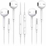 2 Pack Earphones wired, In-Ear Headphones Wired Earbuds, Noise Cancelling Headset With Microphone for Gaming and Running, Compatible with iPhone/iPad/Samsung/HuaWei/Computer/PC