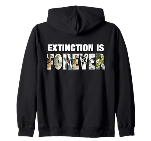 Extinction is Forever Graphic Extinct Birds Conservation Zip Hoodie