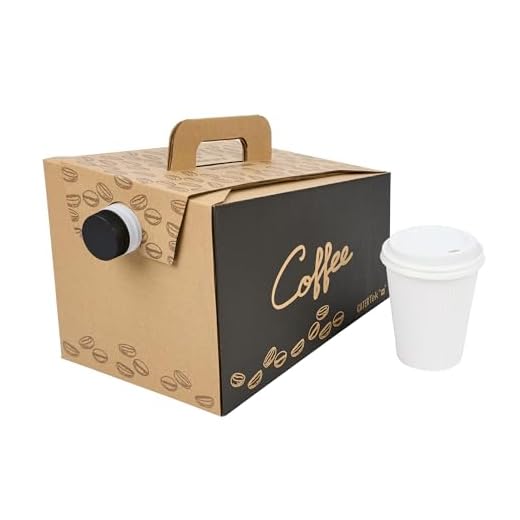 Coffee Take Out Carrier, Disposable Coffee Dispenser, Insulated Hot Cold Bulk Beverage Server - 96 oz, 12 cups - 10ct Box