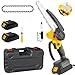 8-Inch Mini Chainsaw,Cordless Chainsaw,Light Weight Battery-Powered,with 2 Chains and Two high-Capacity Batteries,with Safety Lock and Brushless Motor for Pruning Trees and Cutting Wood