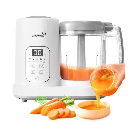 GROWNSY Baby Food Maker | Baby food Processor | All-in-One Baby Food Puree Blender Steamer Grinder Mills Machine Auto Cooking & Grinding with Self Cleans Touch Screen LCD Display, BPA Free Cover
