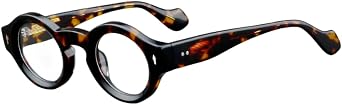 Vintage Acetate Round Eyeglasses Frames Spring Hinges Glasses Unisex for Men Women