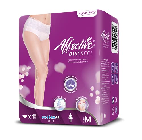 Affective Discreet Pants Braguitas Absorbentes Plus Talla M - 60 Pants (6 Bolsas De 10 Unds) Cover