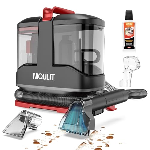 Portable Spot Cleaner Machine for Carpet and Upholstery - 15Kpa Deep Spot Cleaning for Area Rugs, Pets, Car, Couch Cleaner Machine with Dual Size BrushHead & Self-Cleaning System for Stairs/Furniture
