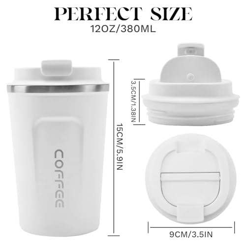 Image of Insulated Travel Coffee Mug, Stainless Steel Coffee Cup with Leakproof Lid | Double-wall insulation keeps drinks hot or cold for hours, with a leakproof lid and portable stainless steel design