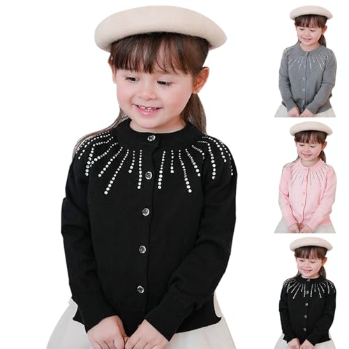 Girls Sequin Knitted Cardigan Long Sleeve Button School Uniforms Sweaters Toddler Bolero Shrug Cropped Tops Fall Knit Outwear3