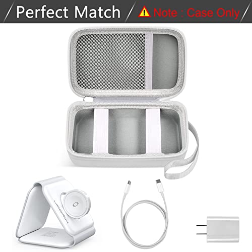 Travel Case for UCOMX for Nano/for Iseyyox/for LISEN/for RTOPS 3 in 1 Wireless Charger, Foldable Magnetic Charging Station Storage Holder Bag for Fast Charge Pad Cable and Adapter, White-Box Only