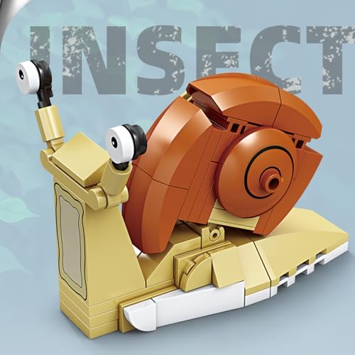 Image of Mini Insect Building Blocks Toy Insect Collection Building Block Set Insects Collection Building Blocks Bugs Toy Building Sets for Kids 6+ (Snail)