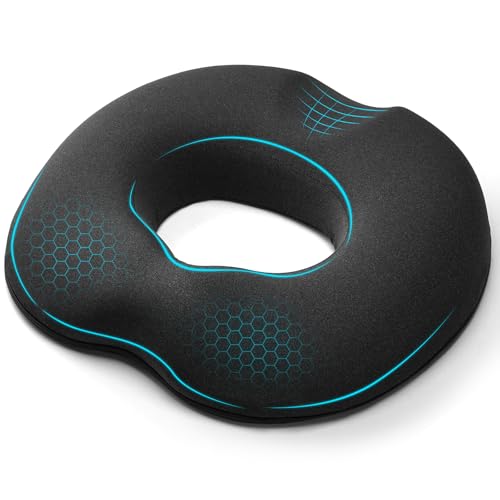 DmTown Donut Cushion for Hemorrhoids Comfortable Coccyx Cushion Donut Pillow Memory Foam Seat Cushion for Tailbone Pain Sciatica Pregnancy Postpartum & After Surgery Sitting