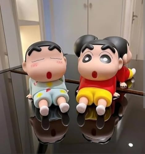 Image of Shin-chan Cartoon Figure Toy Set, Cute Anime Bobblehead Doll, Car Dashboard Decoration, Pack of 2