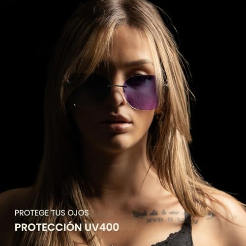 Miniatura 2 de Zenottic Gafas De Sol Sin Marco De Gran Tamaño Mujer, Lentes De Gradiente Corte De Diamante Geométrico De Moda Con Protección Uv Fashion Shades