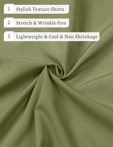 Image of JEMITOP Mens Stretch Wrinkle Free Texture Shirts