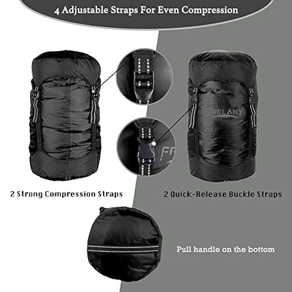 Frelaxy Compressie zak, 40% meer opslag! 11L/18L/30L/45L/52L Compressie Stuff Sack, Waterbestendig & Ultralight Slaapzak Stuff Sack - Ruimtebesparende Gear voor Camping, Wandelen, Backpacken