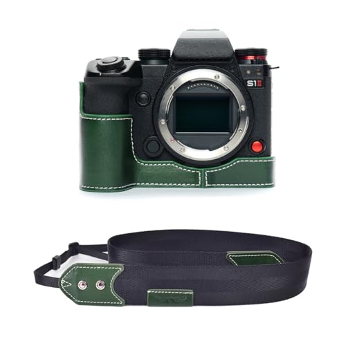 TP Original Panasonic S1ii S1R2 S12 ��p �n���h���C�h+R�J�����X�g���b�v �{�v �{�f�B�P�[�X �n�[�t�J�����P�[�X �o�b�O �J�o�[ �d�r�����֗� ��ʊJ�� ���� ��p�Ή��J�����J�o�[ (�O���[��)