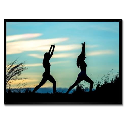 Poster Yoga du matin 70x50 cm sous cadre blanc : finissez les murs vides