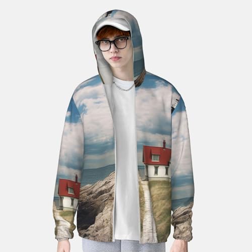 Chaqueta de protección solar para hombre con capucha miniatura 3