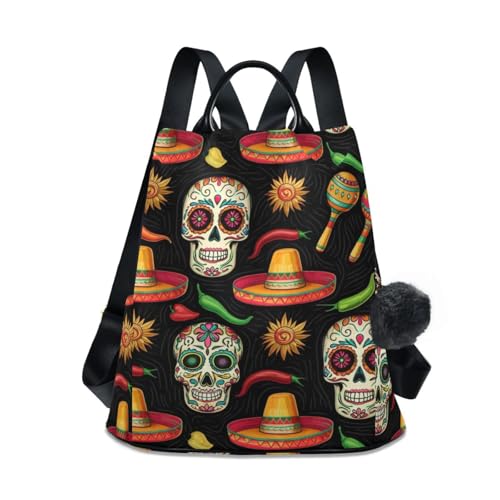 Sac à dos femme motif Sugar Skeletons ouverture antivol et grand volume
